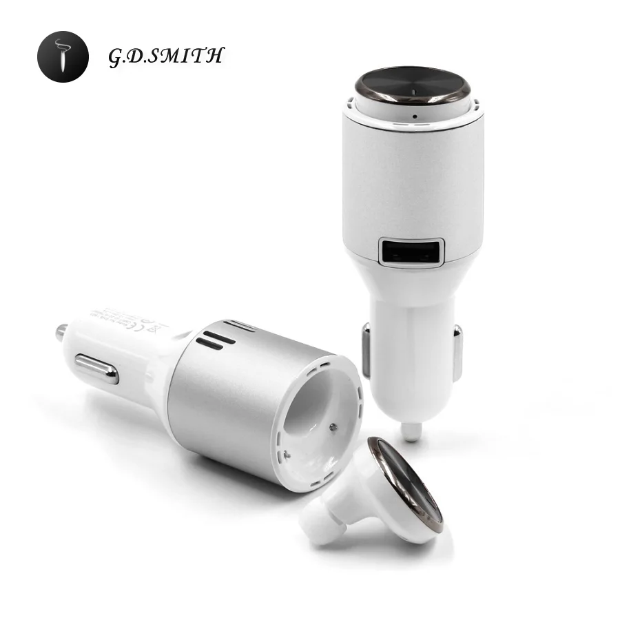 G.D.SMITH Bluetooth Handsfree Car Charger For iPhone se 6 6s 7 7 Plus Samsung Xiaomi Meizu Huawei 5V 2.4A Smart USB Car-Charger