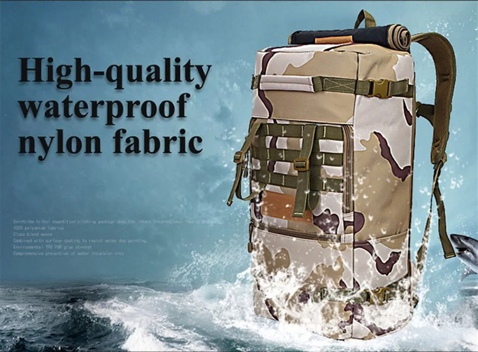 Bolsas de Acampamento Viagem dos Homens Quente Qualidade Superior Nova Militar Tático Mochila Montanhismo Bolsa Caminhadas 50l Mod. 1261637 29 Mochilas escal.