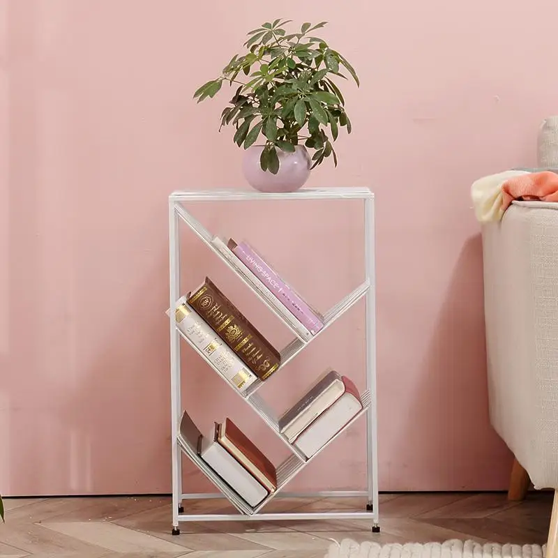 Iron multi-layer simple bookcase storage rack simple modern floor children's bookcase tree-shaped bookshelf - Цвет: VIP 1