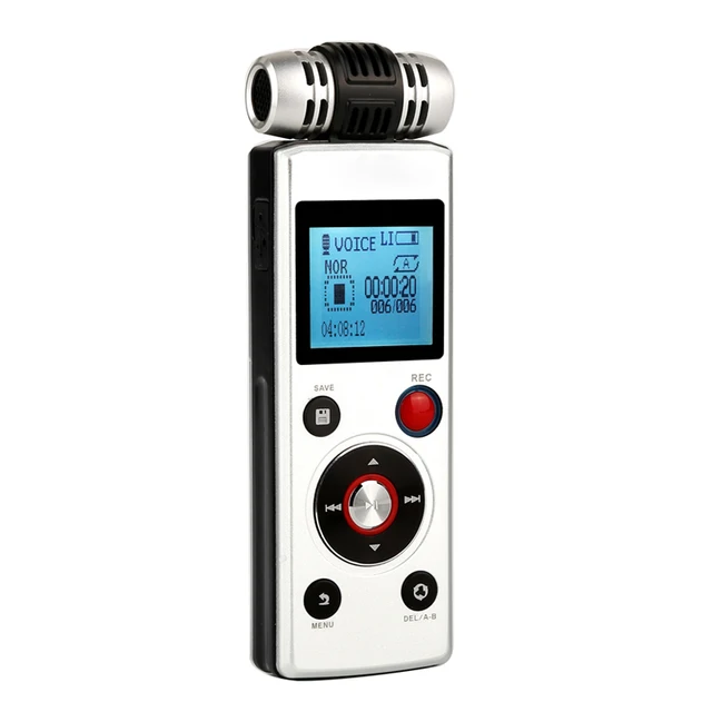 yulass 8gb digital voice recorder with double power source auto