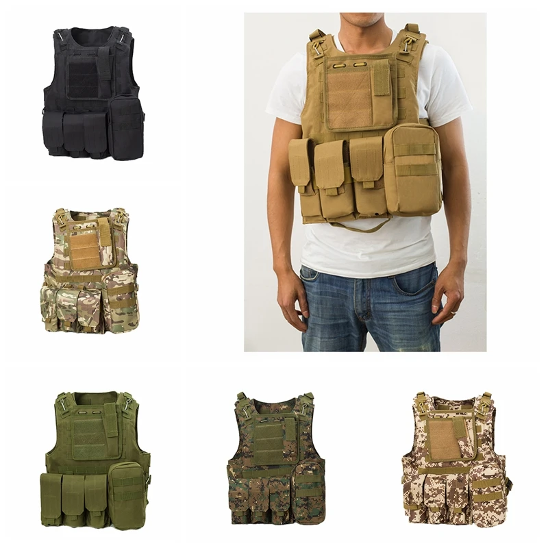 

Military Tactical Vest Molle Combat Assault Plate Carrier Tactical TrainingVest 10 Colors CS Outdoor Clothing Hunting Vest