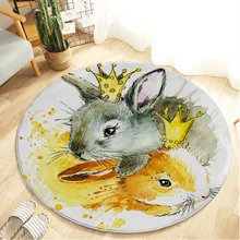 Животное комфорт фланелевый Пол Коврик Мультфильм Печать Круглый уголок коврик Нескользящая подложка вход дверной коврик пол коврик Домашний Декоративный Ковер