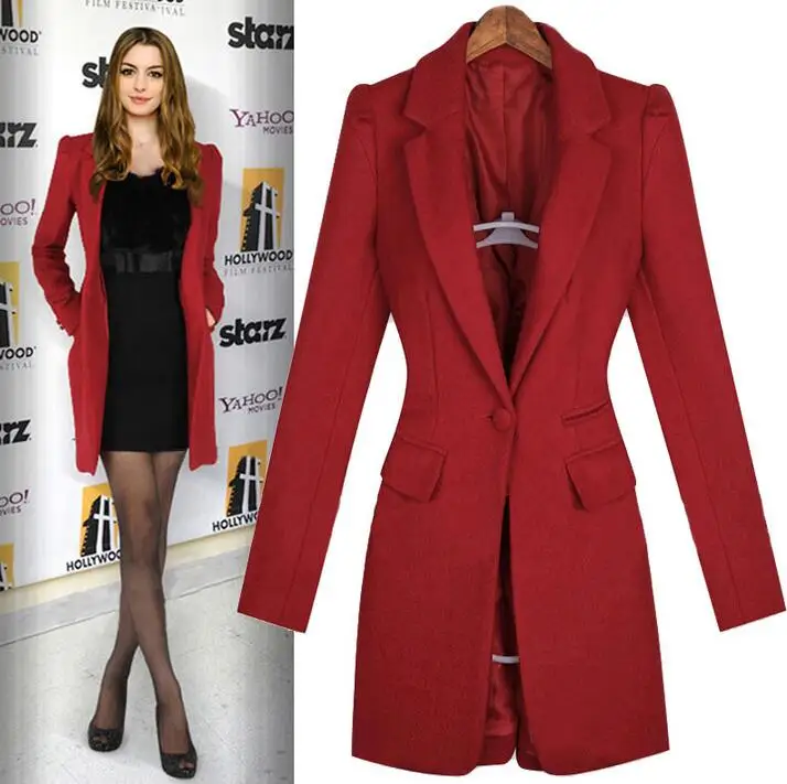 Black red blue green cashmere coats women s wool coat womens winter jackets and coats slim