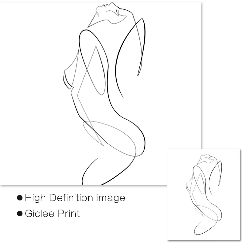 Женская Минимальная линия рисования эскиз плакаты абстрактная обнаженная женская боди-арт Современная Картина на холсте настенные картины для гостиной