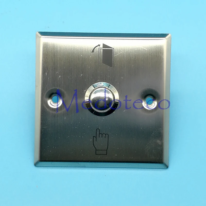 

2 pcs Square stainless steel exit button metal switch for access control system Slim Door Release Button