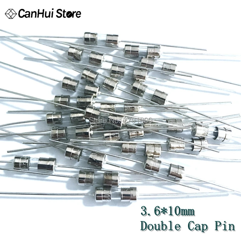 

20Pcs 3.6*10 Straight Pin Fast Blow Glass Fuse 3.6x10mm 3*10 Fuse 250V 0.5A 1A 1.5A 2A 3A 3.15A 4A 5A 6.3A 8A 10A Double Cap Pin