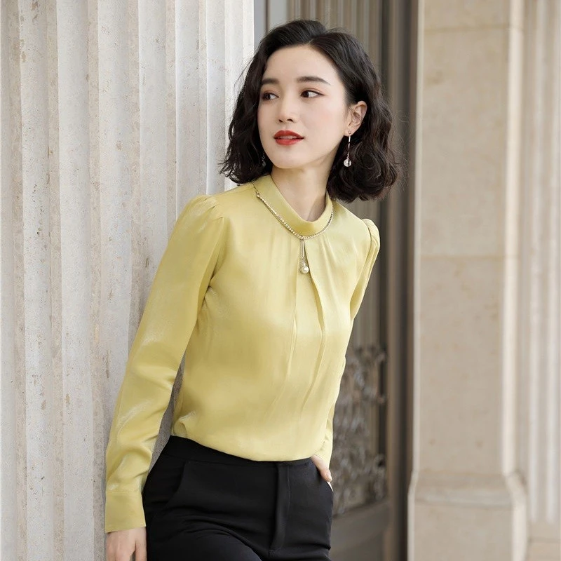 yellow long sleeve blouse