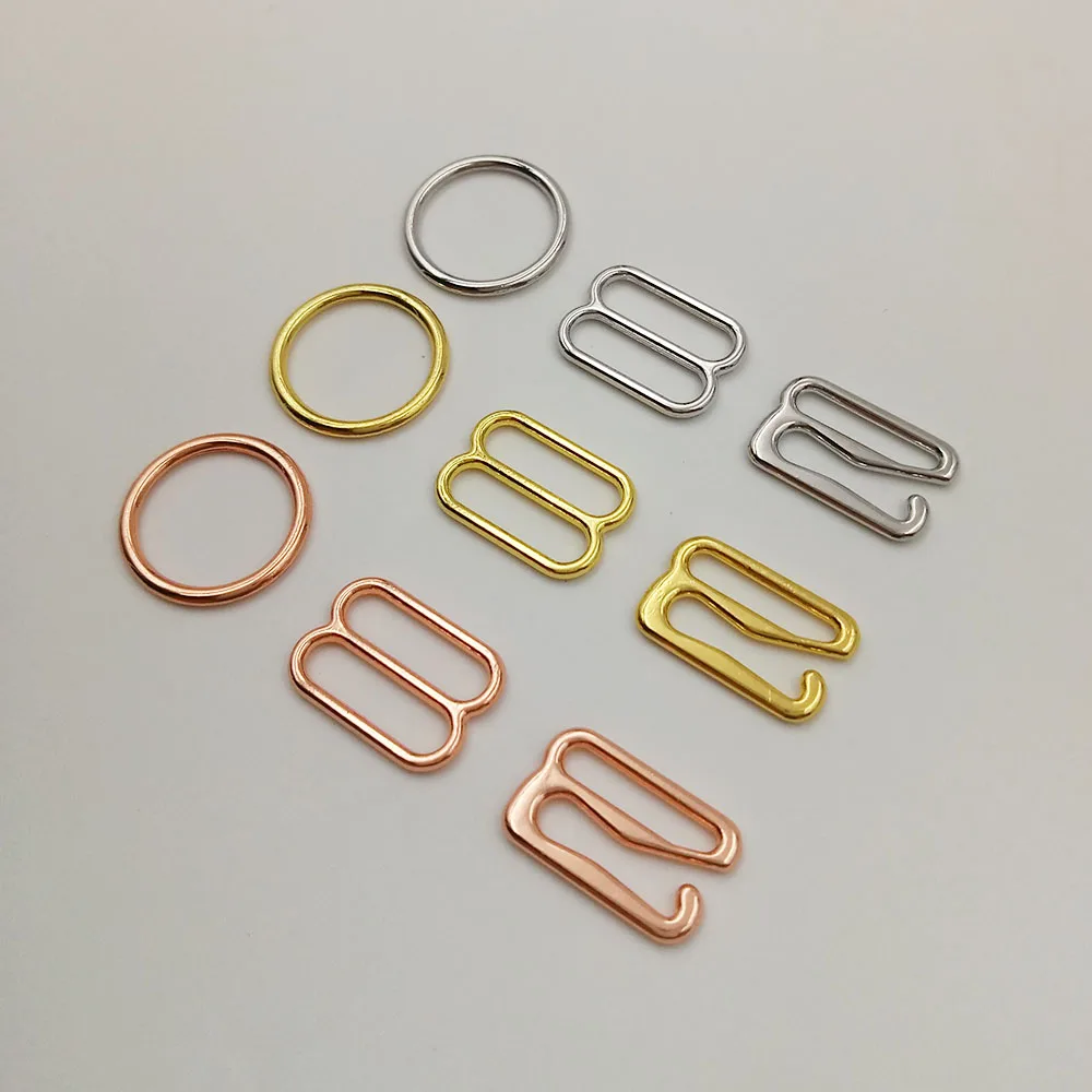 100 pcs/lot Silver/Gold/Rose Gold bra o-rings sliders hooks lingerie adjuster underwear accessories