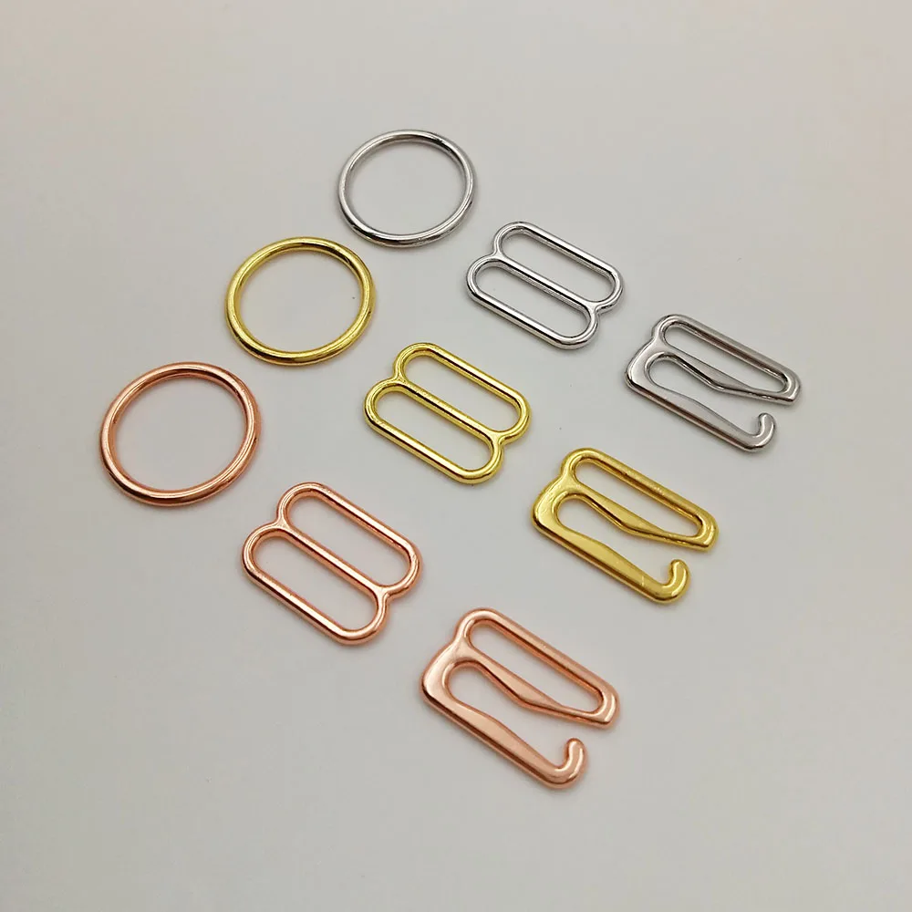 3/8 10mm Rose Gold Alloy Hooks Premium Jewelry Quality Bra Adjusters 10mm Bra Making Bramaking