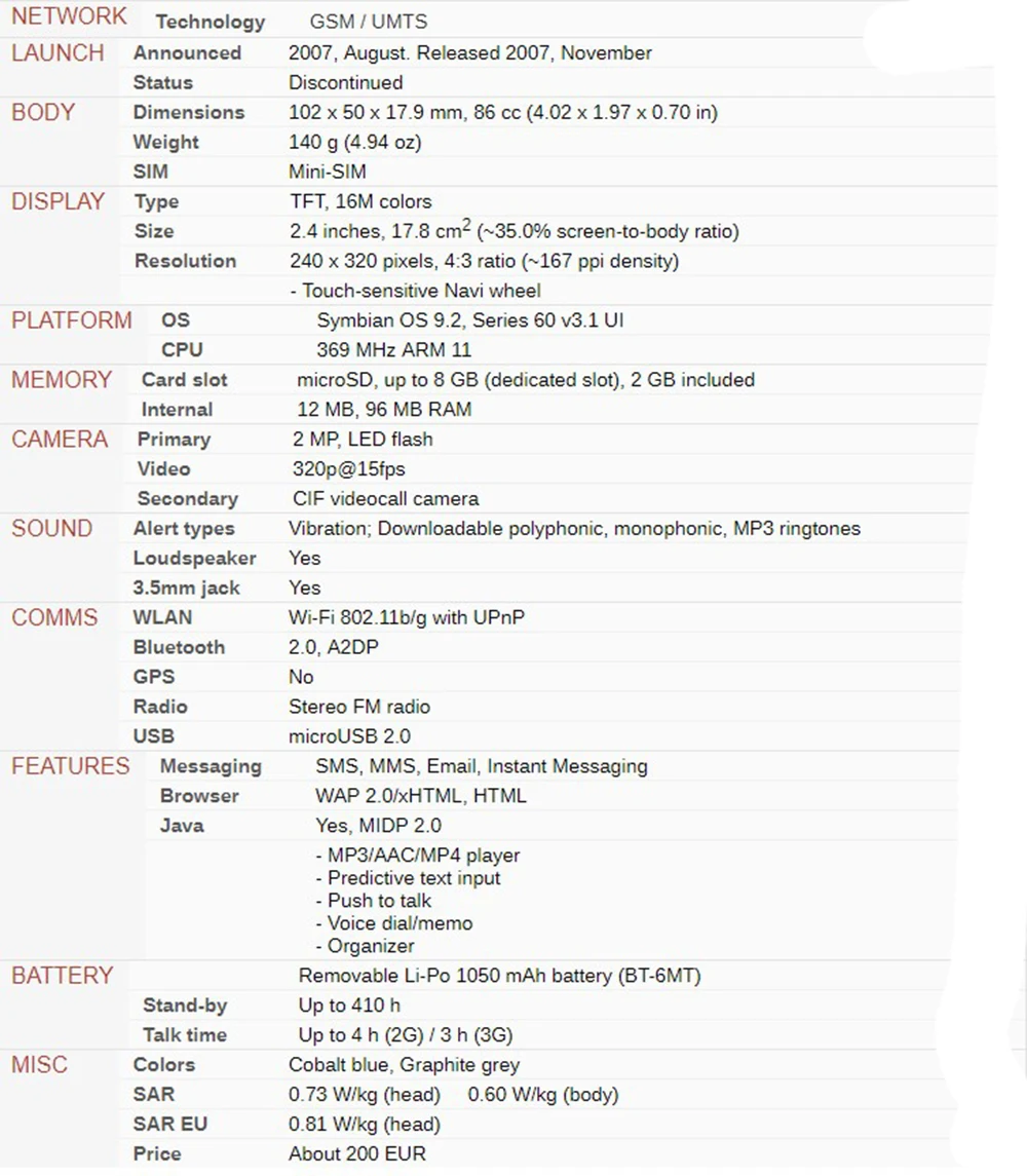 N81 разблокирована 100% Оригинал Nokia N81 GSM сеть 3G WI-FI 2MP камера FM 2,4 дюймов мобильный телефон гарантия 1 год Восстановленное