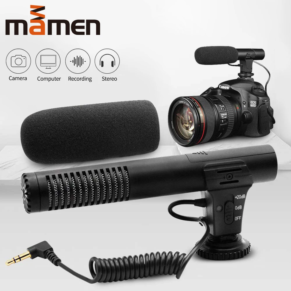 

Mamen Condenser Video Recording Microphone for Camera Cellular Phone Computer Studio Microphone For Nikon Canon DSLR Camera