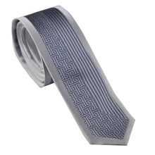 Для Мужчин's Галстуки серебристо-серый с синими полосами половина проверяет галстук узкий галстук 6 см рубашки Свадебные Gravatas Corbata