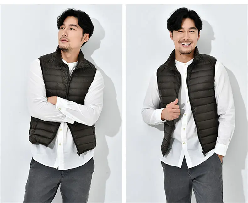8Colors Winter Autumn 90% White Duck Down Vest Men Keep Warm Male parka Sleeveless Coat Man Muls Brand Cothing Feather Outwear-15