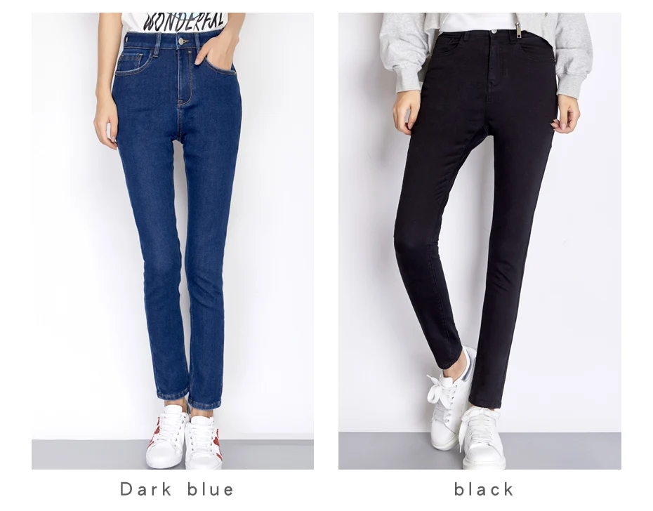 LEIJIJEANS 2019 флис утолщаются черные зимние джинсы плюс размеры бархат для женщин джинсы для L-6XL узкие добавить шерсть толст