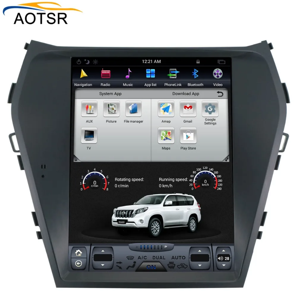 Best Tesla Style BIG Screen Android 6.0 car gps navigation head unit For Hyundai Santa Fe ix45 2013 - 2018 car radio stereo no dvd BT 1
