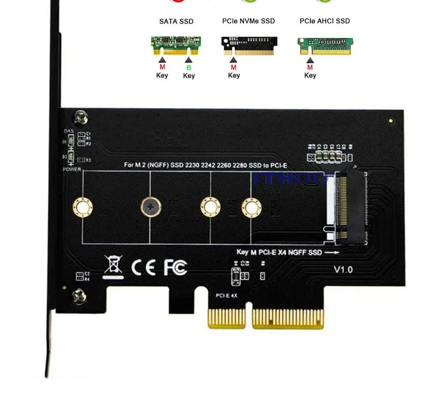 M.2 PCIe адаптер M2 NGFF SSD NVME M ключ SATA на основе B ключ для PCI-e 3,0X4X8X16 размер 2230-2280 M.2 ssd Контроллер конвертер карта