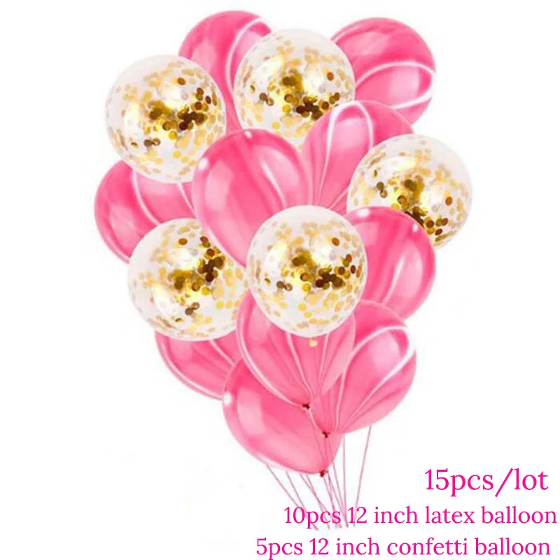 Розовые гелиевые шары с цифрами на день рождения для девочек 3 лет, Детские вечерние украшения на день рождения, синие вечерние украшения для мальчиков - Цвет: 15pcs pink