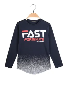 

Knitted print crew neck lettering