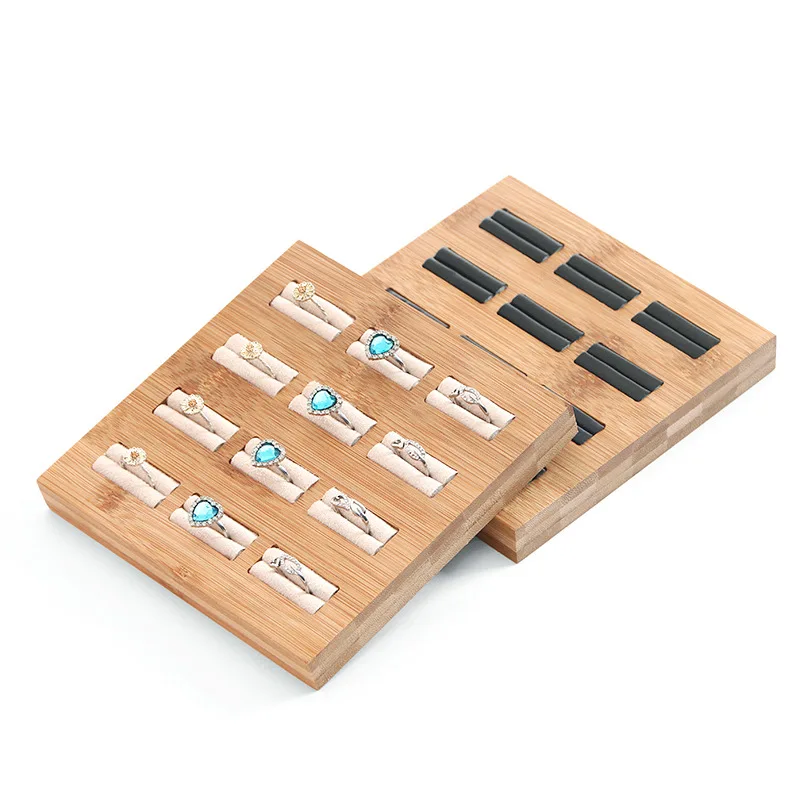  12 Grids Bamboo Rings Display Jewelry Display Stand Holder Showcase Organizer Jewelry holder Jewelr