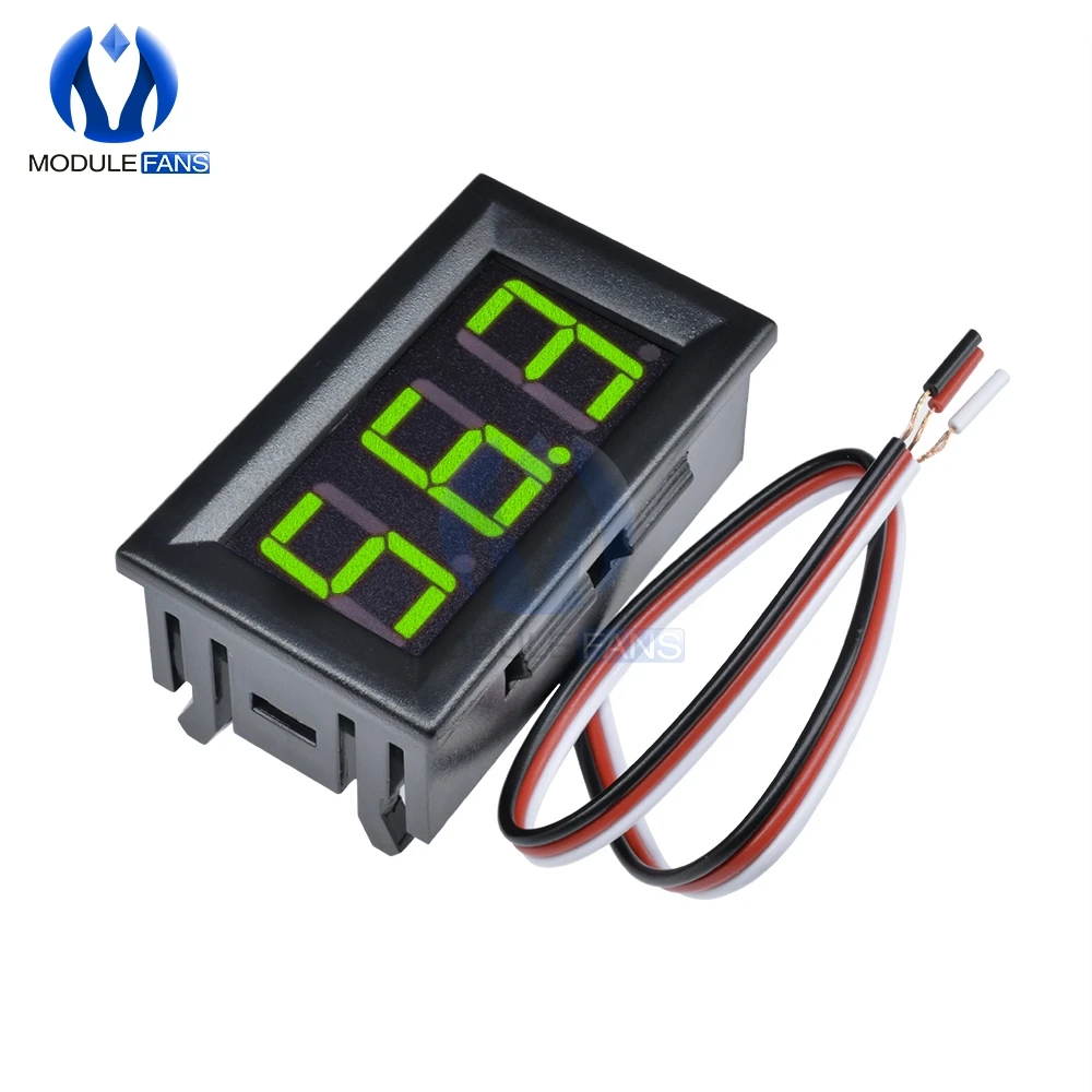 

Green Mini Digital Voltmeters LED Digital Display Panel Meter 99.9V Blue DC Power Monitor Low Power Consumption Three 3 Wire