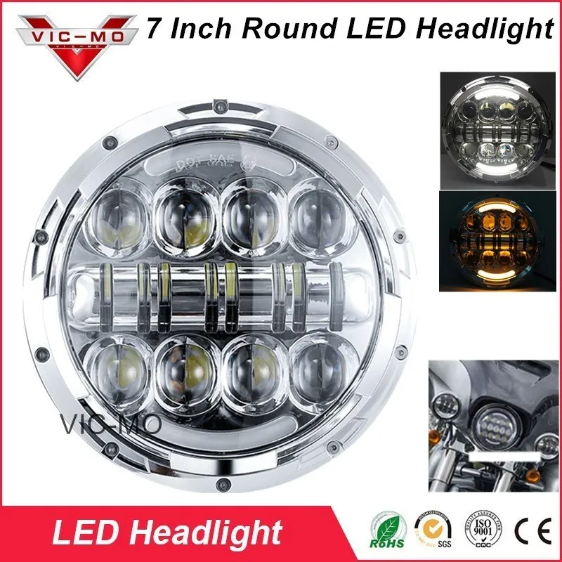 

80W H4 H13 Harness 7" Motorcycle Projector Daymaker LED Headlight Light For Harley Davidson FLSTC FLSTF FLSTFB motorcycle