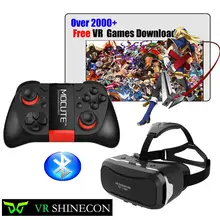 Hot! VR shinecon ii 2.0 Virtual Reality 3D Glasses Google Cardboard 2.0 Pro Version VR Glasses+Bluetooth Remote Control Gamepad