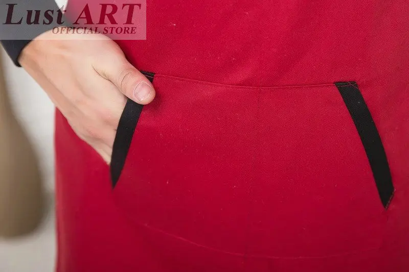 Food Service black red aprons for woman man apron hotel restaurant kitchen waiter aprons cooking apron B014