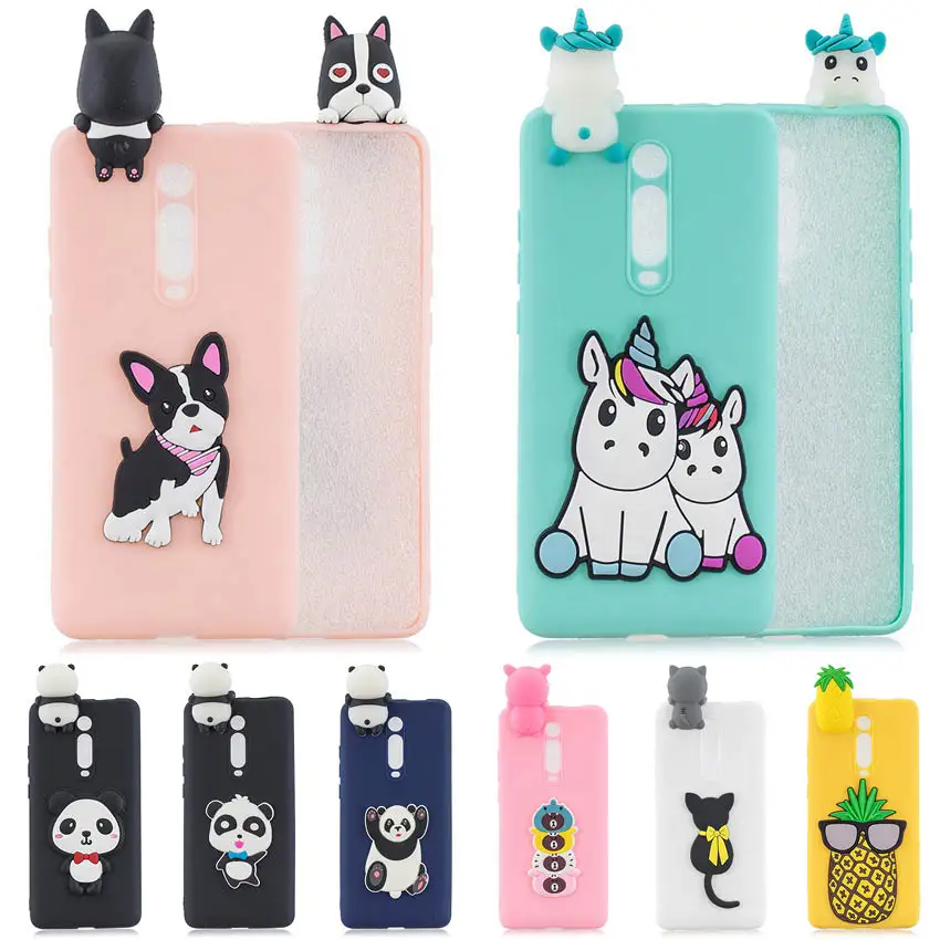 

3D Relief Silicon Phone Case For Xiaomi Redmi K20 k20 Pro Soft Unicorn panda bear TPU Cases For redmi 7A cover For Xiaomi 9T