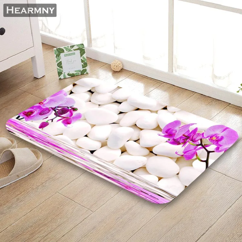 Nice Stone Flowers Doormat Outdoor Floor Mat Home Creative Super Soft Absorbent Bathroom Door Entrance 40X60cm 50x80cm | Дом и сад