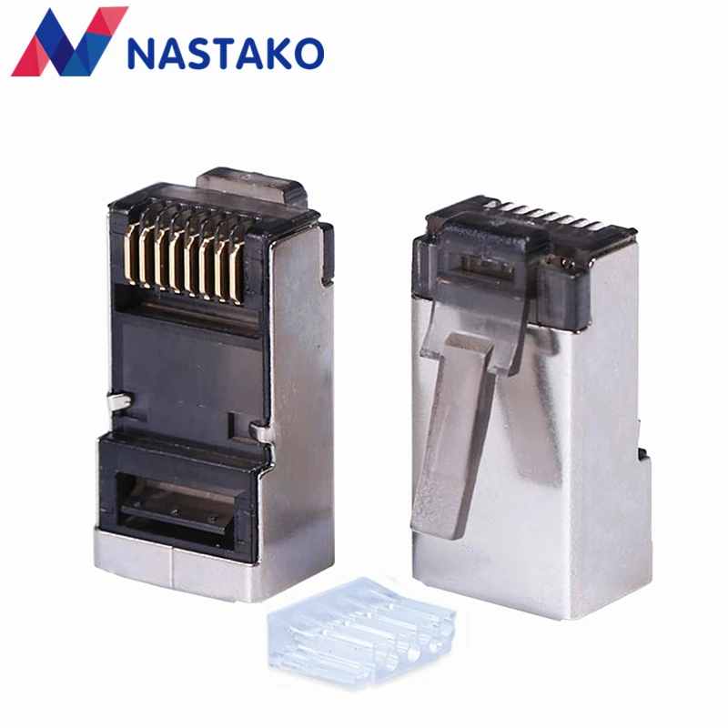 Настако черный Cat6 Cat5e rj45 разъем cat 6 сетевой Сплит Тип stp металлические