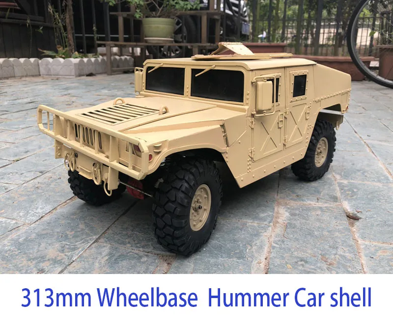 Высококачественный полностью металлический Hummer 1/10 масштаб 313 мм Колесная база RC автомобильный комплект кузова автомобиль Hummer shell Для 1:10 осевой SCX10 D90