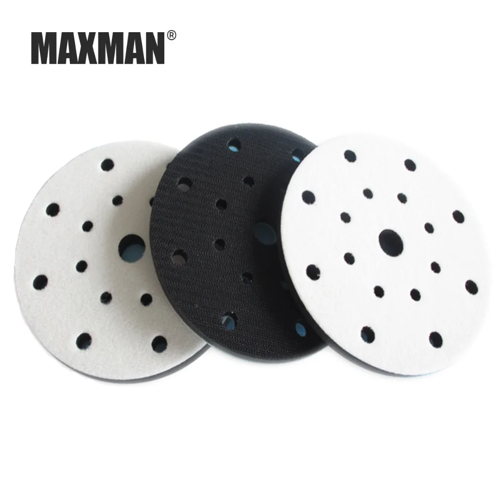 6 Inches (17hole) Sponge Buffering Pad for Flocking Abrasive Disc Backing Pad Uneven Surface Polishing Power Sander Accessories