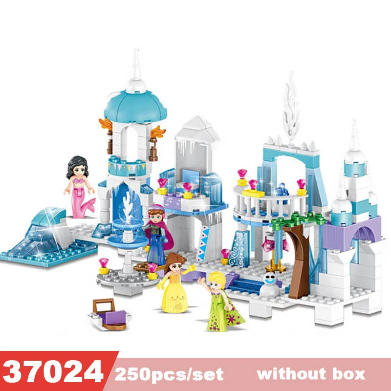 Qunlong 261 шт 4 вида стилей 4 в 1 Принцесса замок строительные блоки наборы DIY Кирпичи подарки игрушки для девочек друзья - Цвет: LELE37024-N