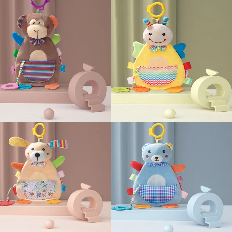 

Cute Soothe Towels Toy Cartoon Animals Soothing Appease Teether Toy Security Blanket Calm Sleep Stuffed Toy Crib Rattle 02N
