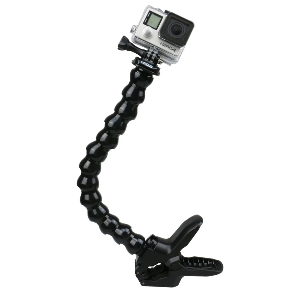 

for GOPRO Accessories Adjustable Jaws Clamp Mount Adjustable Bent Goose Neck for GOPRO Hero 4 3+ 3 2 1 SJ4000 Xiaomi Yi Ca