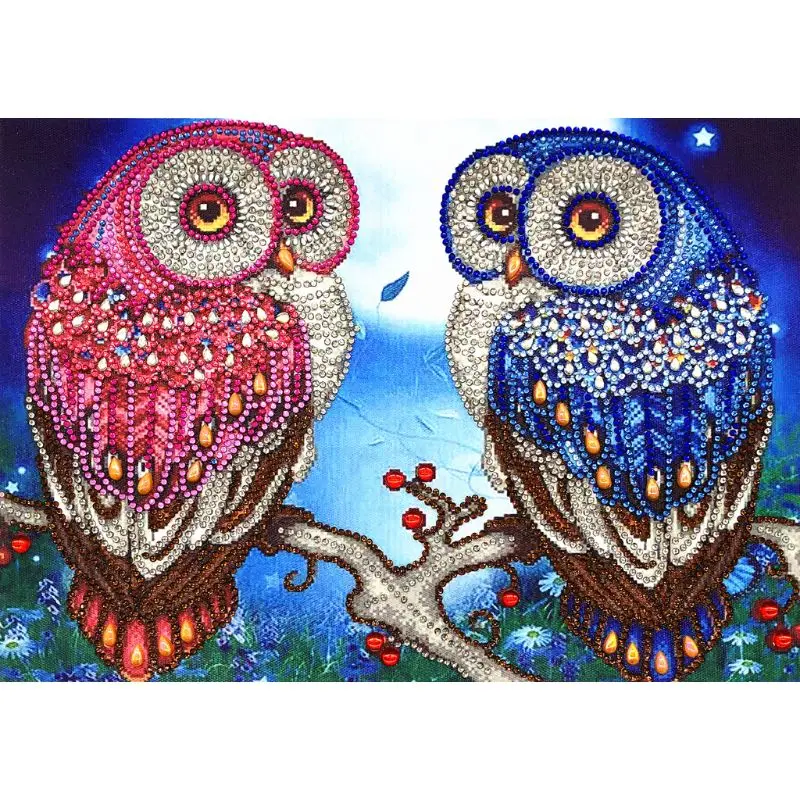 Qiulip Owl 5D Special Shaped Diamond Painting Embroidery Needlework Rhinestone Crystal Cross Craft Stitch Kit DIY