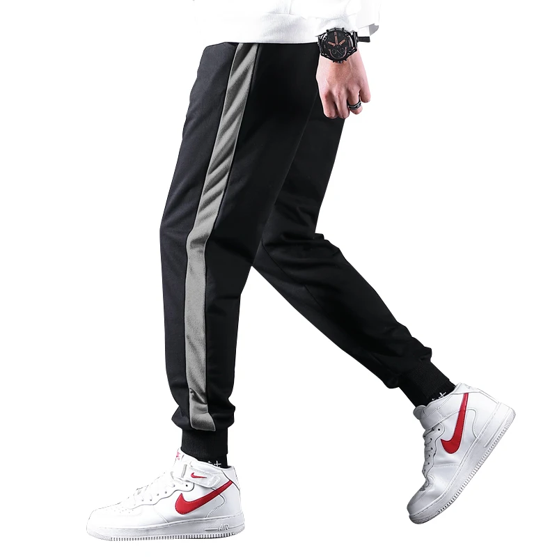 Новые спортивные штаны для мужчин, повседневные спортивные штаны, черные облегающие штаны для бега, брюки на завязках, мужские Брендовые спортивные штаны, M-4XL - Цвет: A12-1 grey