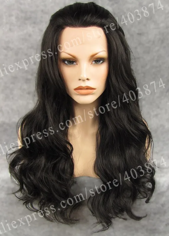 

N7-4# Fashion Dark Brown Body Wavy Color Synthetic Lace Front Wig best sales synthetic wigs