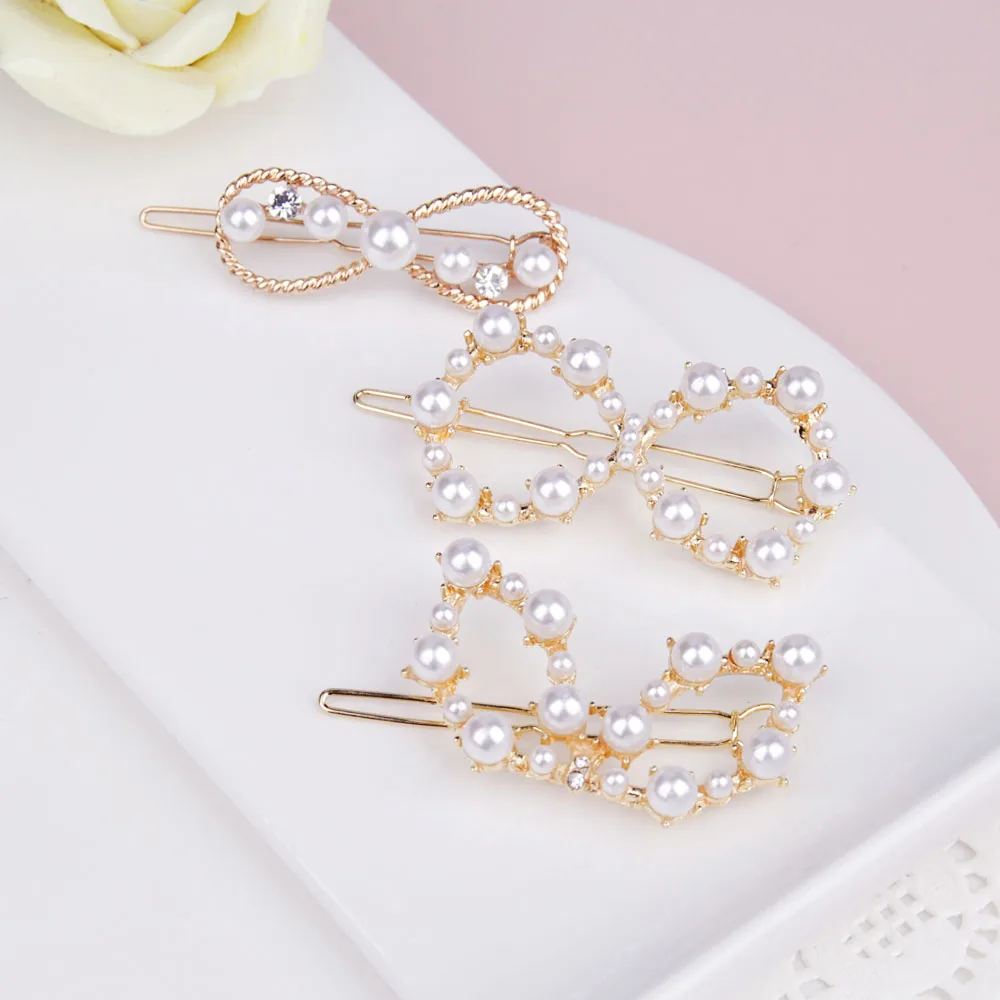 3 Pieces Pearl women Hairpin Hairpin Fashion Korean adult female Japanese and Korean small pearl clip hair accessories HC129