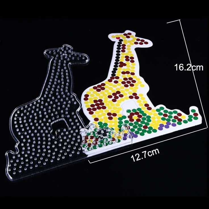 Hama Beads Template With Color Paper 5mm Plastic Stencil Jigsaw Perler Beads Diy Transparent Shape Puzzle Pegboard patterns