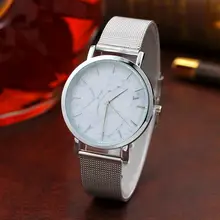 Relojes Mujer новые творческие Мрамор наручные часы Мода серебристый сетчатый ремешок из нержавеющей стали дамы спорта кварцевые часы Лидер