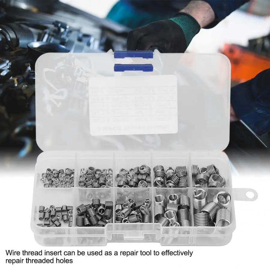 240Pcs Stainless Steel Threaded Insert Wire Screw Sleeve Thread Repair Insert Kit Coiled Wire helic