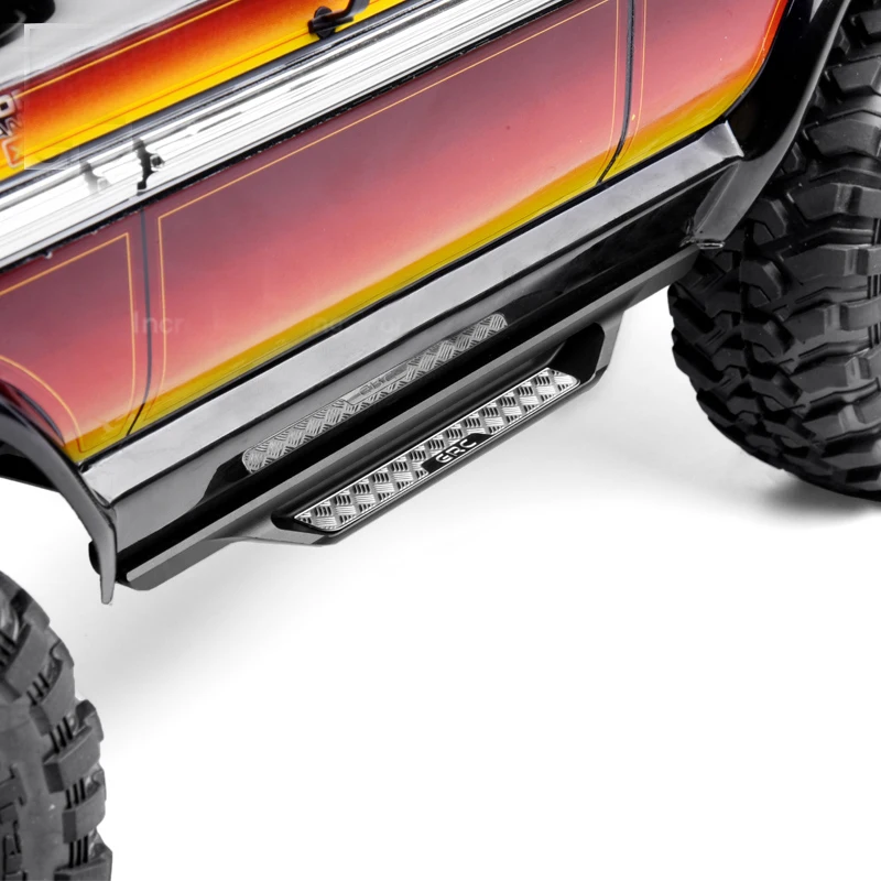 

1Set TRX4 Metal Sidebar Ford Simulation Side Step Pedal Body Shell Anti-skid Pedal for Bronco Defender Tactical Unit RC Cars