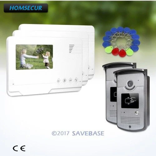 

HOMSECUR 4.3" Wired Hands-free Video Door Entry Call Intercom with One Button Unlock for Home Security 2V3