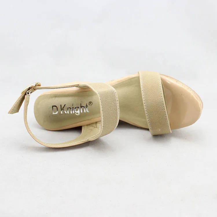 Big Size 30-43 Summer Women Pu Leather Sandals Ladies NAVY BEIGE Buckle Strap Fashion Thick Wedges Casual Platforms Shoes Woman (7)