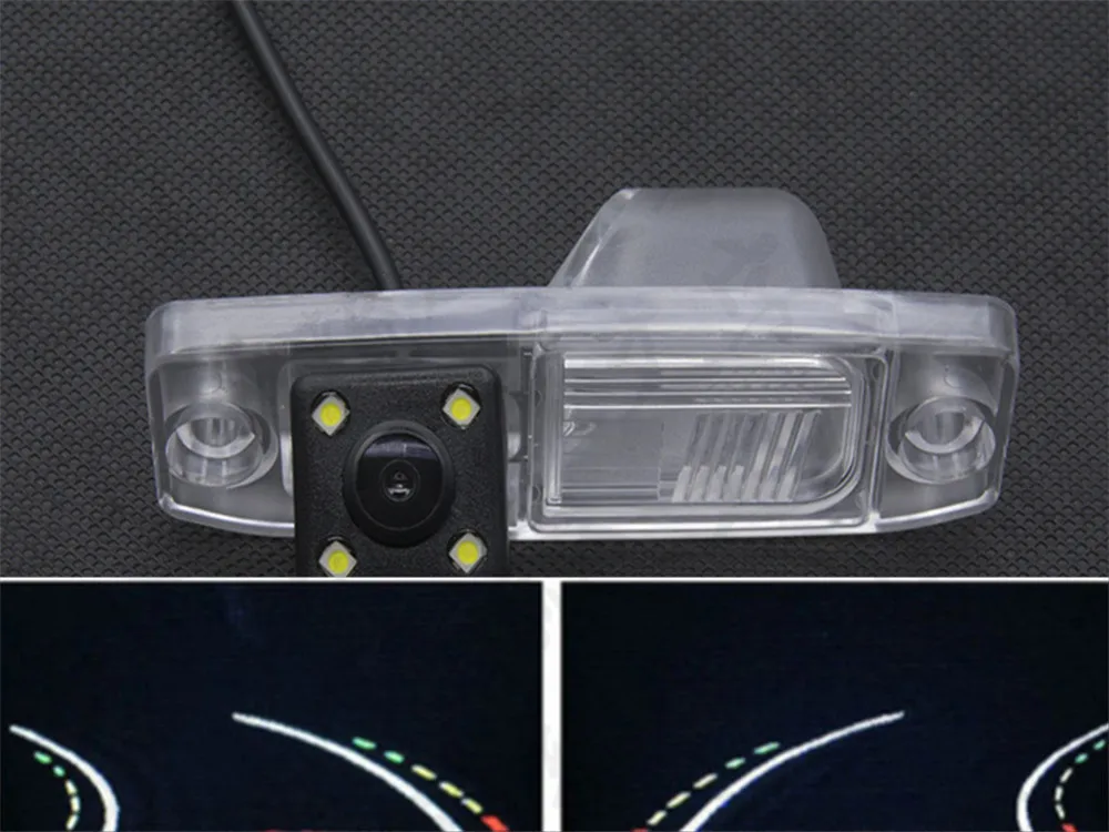 CCD ночное видение 8LED парковочная камера заднего вида для hyundai Elantra Accent 2002-2012 Sonata 2003-2012 Veracruz 2007-2012 Tucson - Название цвета: Dynamic trajectory