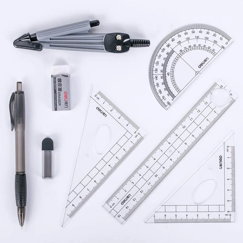 Новинка 8 шт пластиковый набор для рисования ластик математический карандаш, Канцтовары для учащихся хороший помощник для обучения