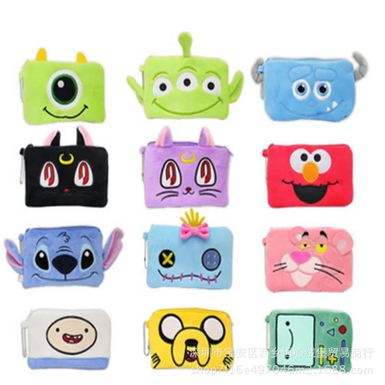 

Disney Coin Plush Purse Cartoon Stitch Doll Bag lady Clutch cute holder card storage