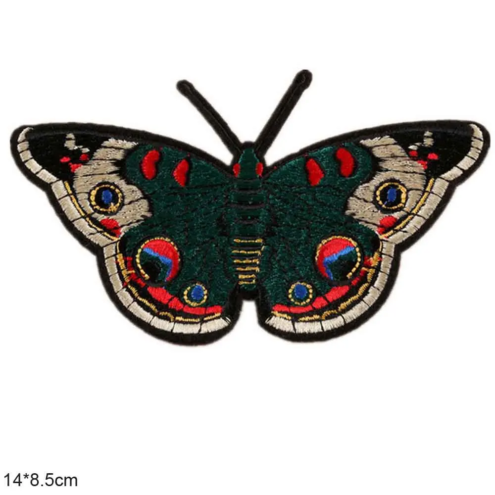 Big Size Mothra Beautiful Butterfly Iron On Embroidered Clothes Patches For Clothing Stickers Garment Wholesale
