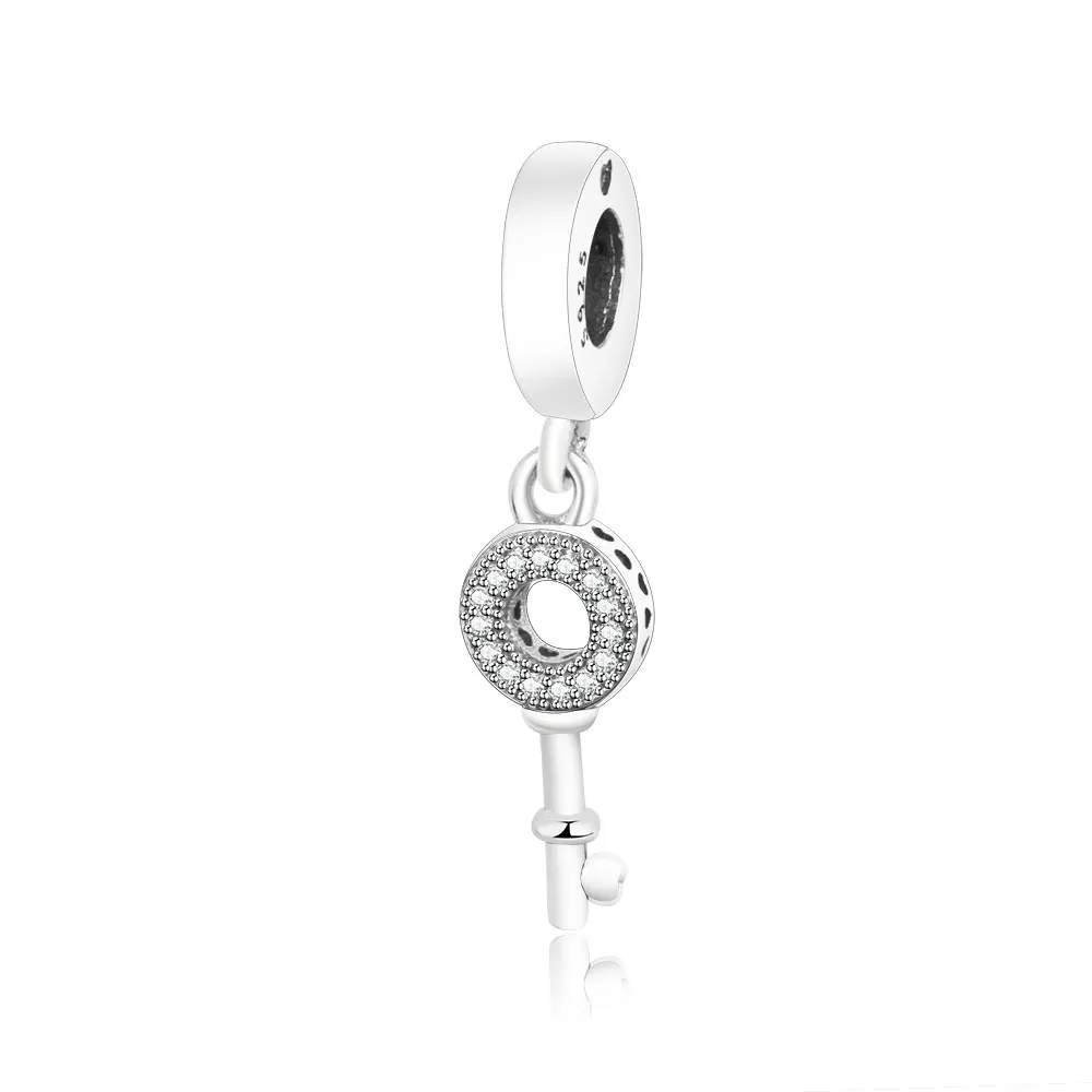 Authentic 925 Sterling Silver Bead Key To My Love Heart Pendant Beads Fit Original Pandora Charm